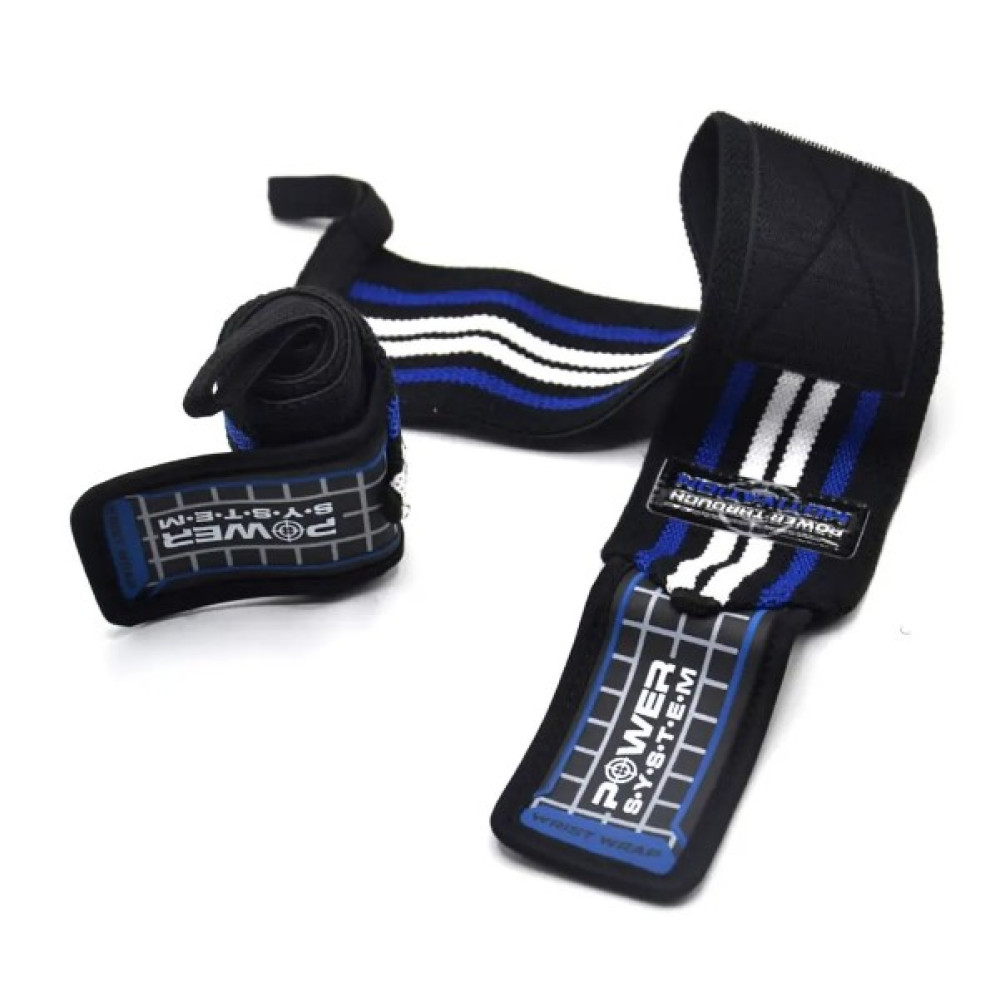 Бинти для зап'ясть (кистьові бинти) Power System PS-3500 Wrist Wraps Blue/Black (пара) (PS-3500_Blue-Black)
