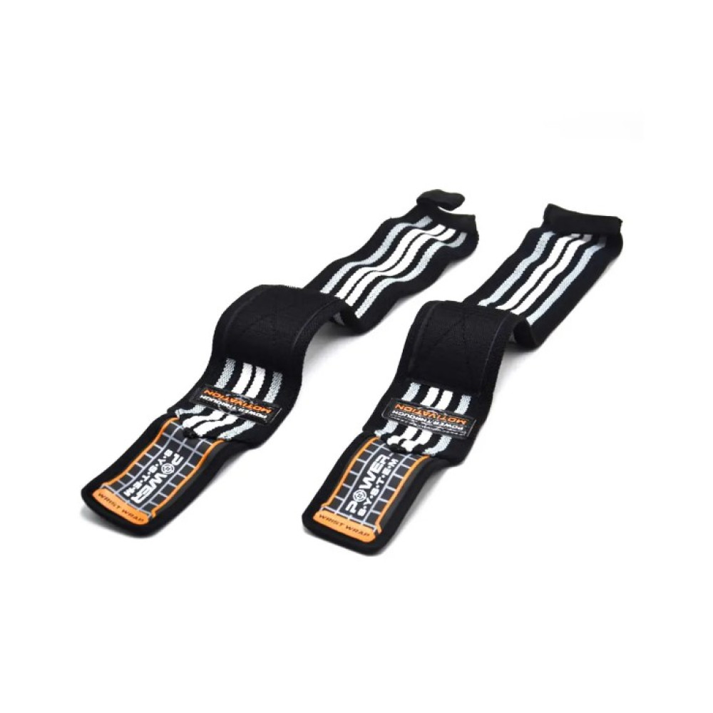 Бинти для зап'ясть (кистьові бинти) Power System PS-3500 Wrist Wraps Grey/Black (пара) (PS-3500_Grey-Black)