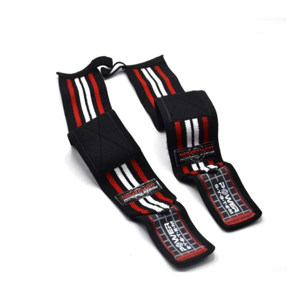 Бинти для зап'ясть (кистьові бинти) Power System PS-3500 Wrist Wraps Red/Black (пара) (PS-3500_Red-Black)