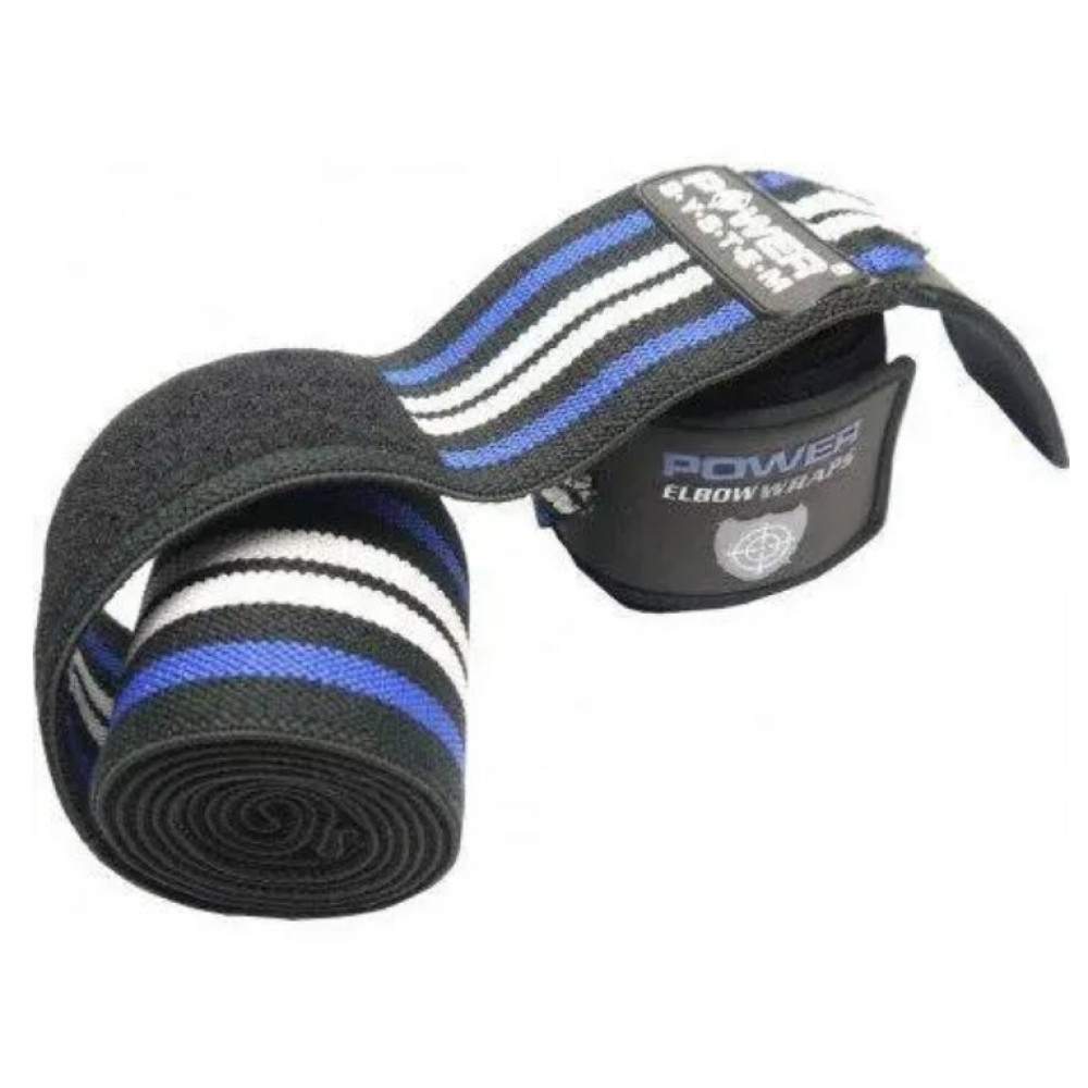 Бинты на локоть Power System PS-3600 Elbow Wraps Blue/Black (пара) (PS-3600_Blue-Black)
