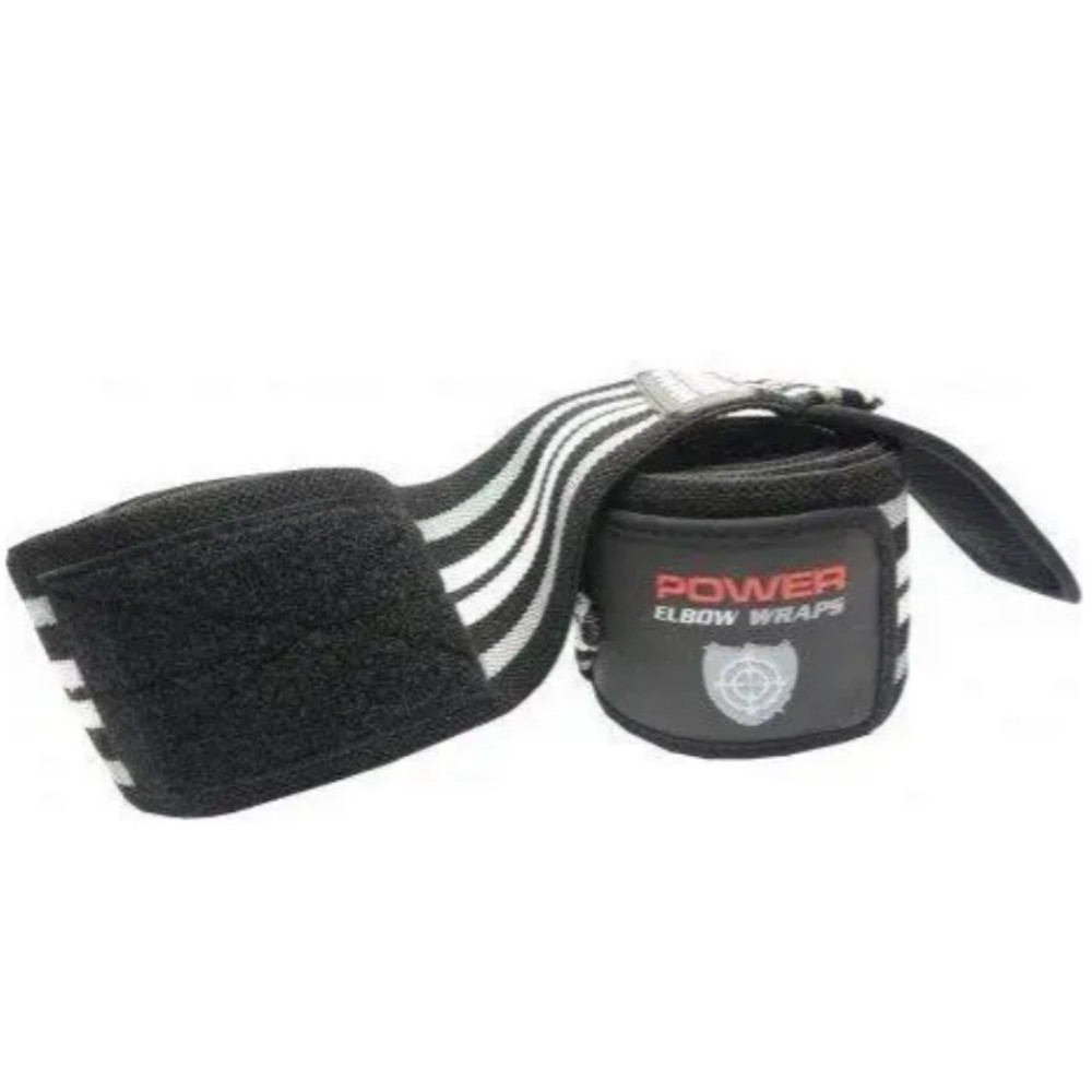 Бинты на локоть Power System PS-3600 Elbow Wraps Grey/Black (пара) (PS-3600_Grey-Black)