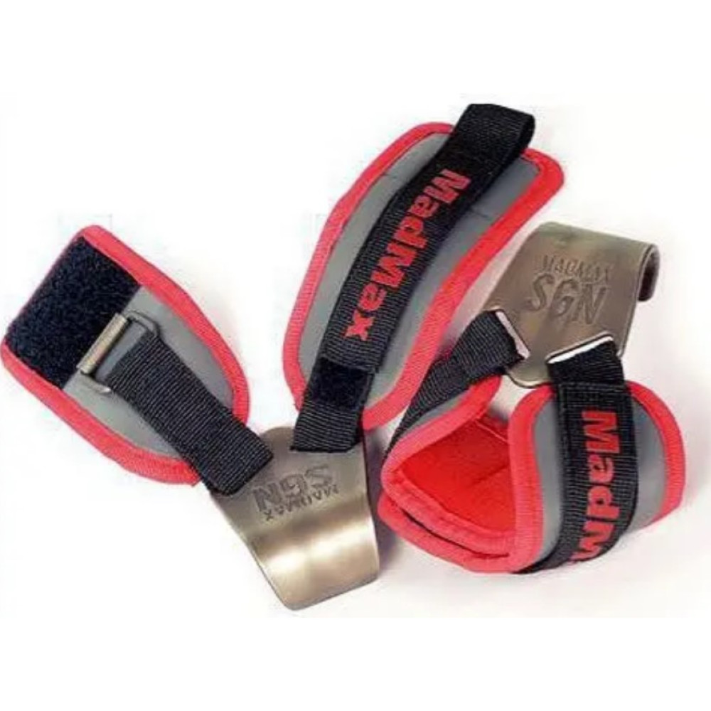 Крюки для тяги на запястье MadMax MFA-330 Lat Hooks Antic silver/Grey/Red (MFA-330-U)