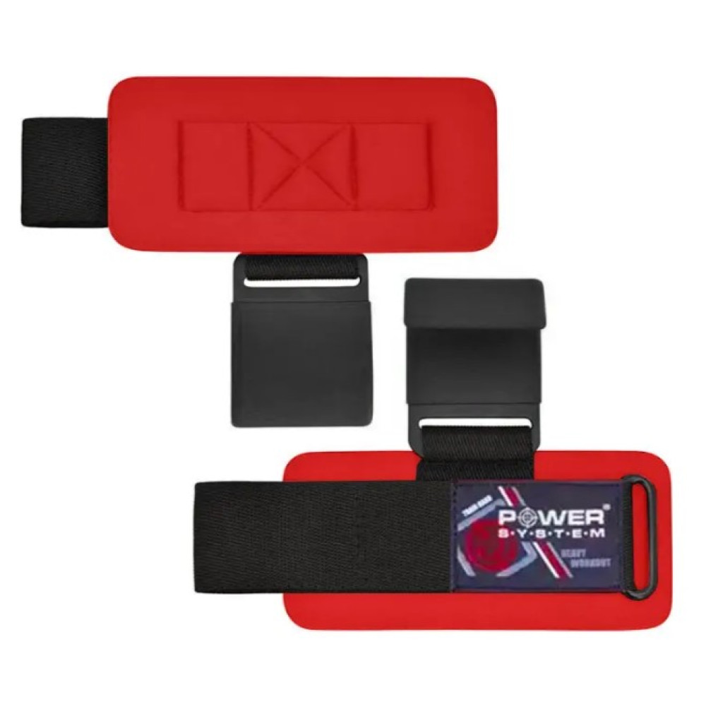 Гаки для тяги на зап'ястя Power System PS-3310 Hardcore Hooks Black/Red (PS-3310_Black-Red)
