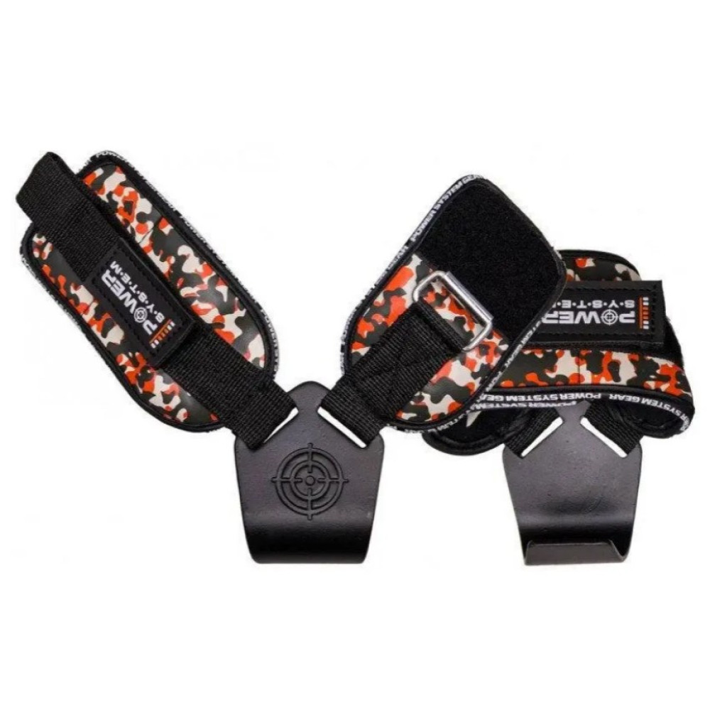 Гаки для тяги на зап'ястя Power System PS-3370 Hooks Camo Black/Red L (PS_3370_Black/Red L)
