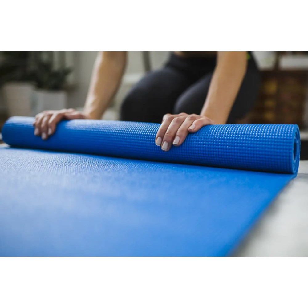 Килимок для йоги та фітнесу Power System PS-4014 PVC Fitness-Yoga Mat Blue (173x61x0.6) (PS-4014_Blue)