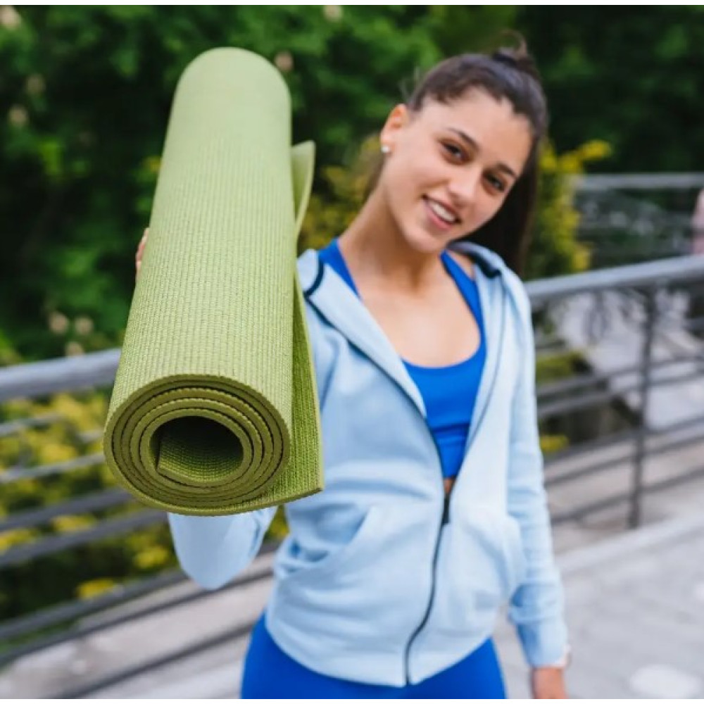 Килимок для йоги та фітнесу Power System PS-4014 PVC Fitness-Yoga Mat Green (173x61x0.6) (PS-4014_Green)