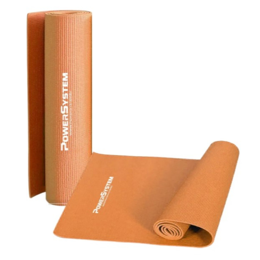 Килимок для йоги та фітнесу Power System PS-4014 PVC Fitness-Yoga Mat Orange (173x61x0.6) (PS-4014_Orange)