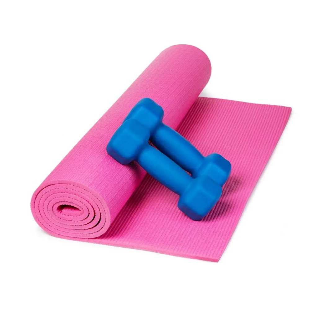 Килимок для йоги та фітнесу Power System PS-4014 PVC Fitness Yoga Mat Pink (173x61x0.6) (PS-4014_Pink)