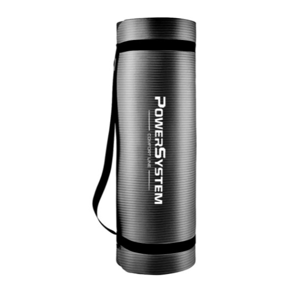 Килимок для йоги та фітнесу Power System PS-4017 NBR Fitness Yoga Mat Plus Black (180х61х1) (PS-4017_Black)
