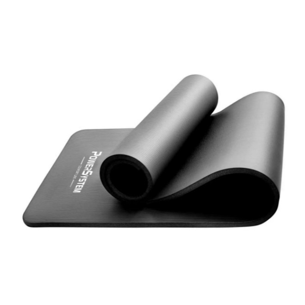 Килимок для йоги та фітнесу Power System PS-4017 NBR Fitness Yoga Mat Plus Black (180х61х1) (PS-4017_Black)