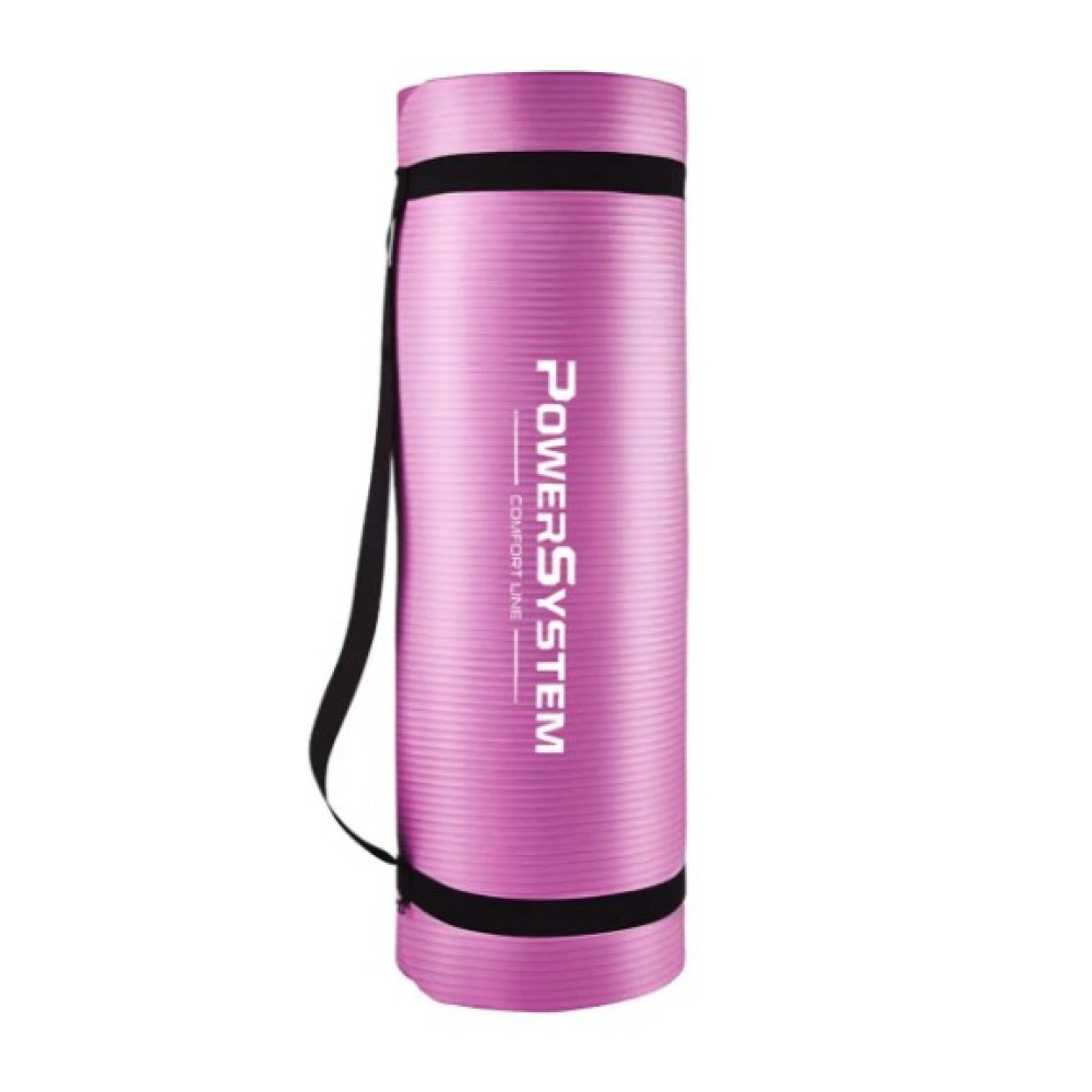 Коврик для йоги и фитнеса Power System PS-4017 NBR Fitness Yoga Mat Plus Pink (180х61х1) (PS-4017_Pink)