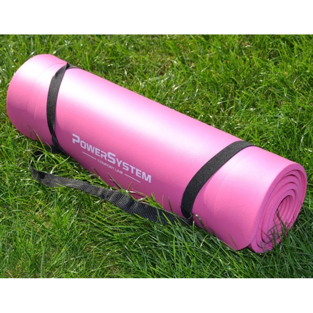 Коврик для йоги и фитнеса Power System PS-4017 NBR Fitness Yoga Mat Plus Pink (180х61х1) (PS-4017_Pink)
