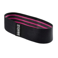 Тканевая резинка для фитнеса и спорта Power System PS-4091 Booty Band LVL 1 Black/Pink (d_64 см. 18-23 кг) (4091PI-0)