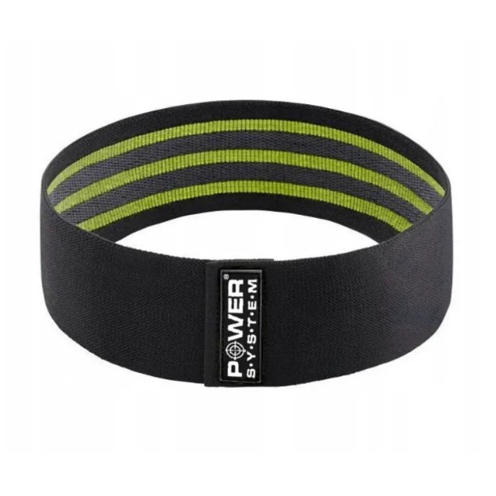 Тканевая резинка для фитнеса и спорта Power System PS-4092 Booty Band LVL 2 Black/Green (d_80 см, 12-16 кг) (4092GN-0)
