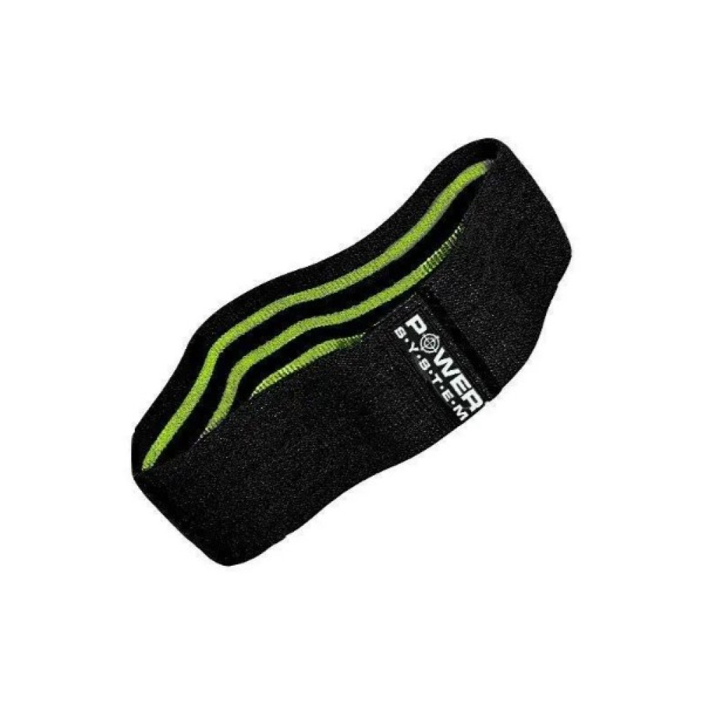 Тканевая резинка для фитнеса и спорта Power System PS-4092 Booty Band LVL 2 Black/Green (d_80 см, 12-16 кг) (4092GN-0)