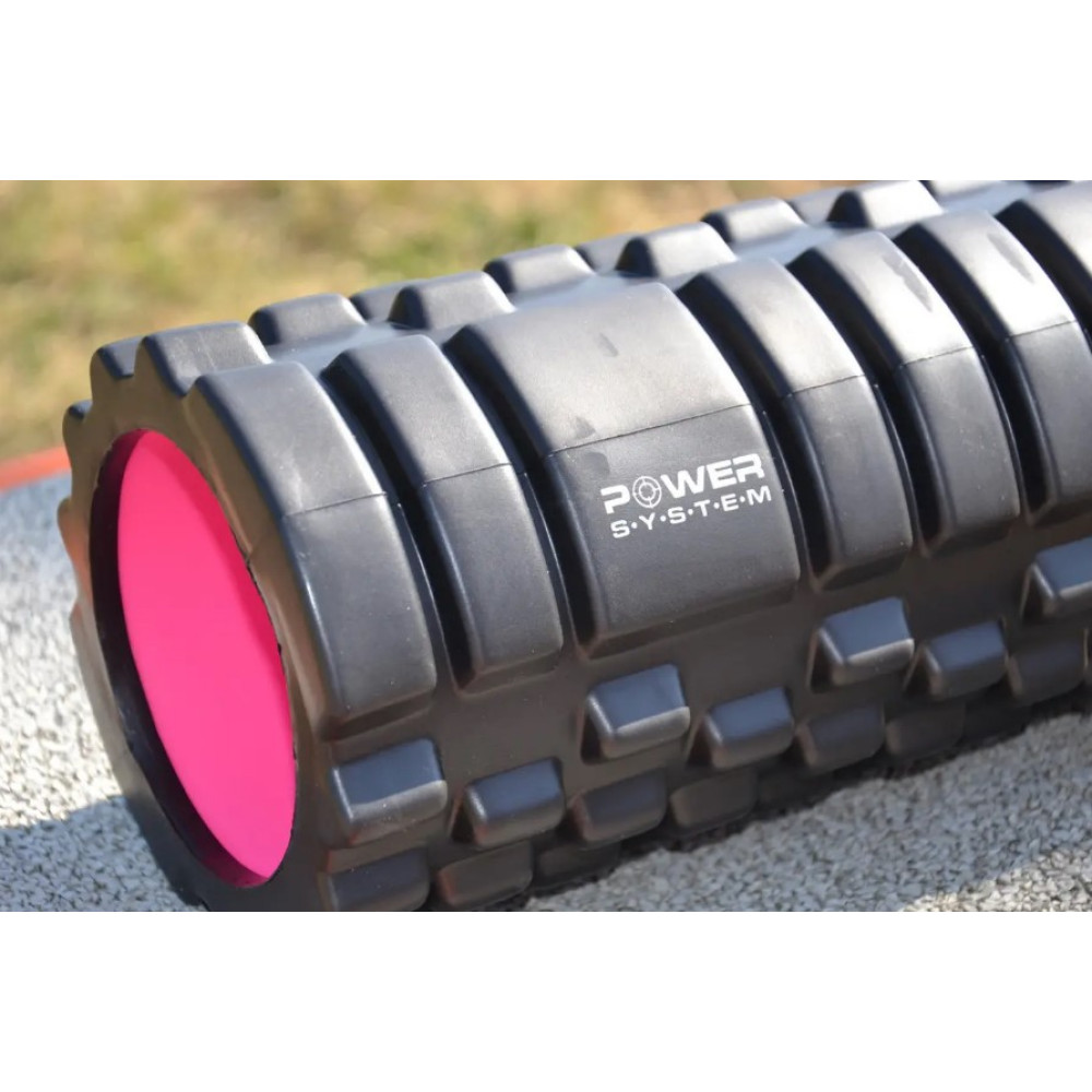 Масажний ролик (роллер) Power System PS-4050 Fitness Foam Roller Black/Pink (33x15см) (4050PI-0)