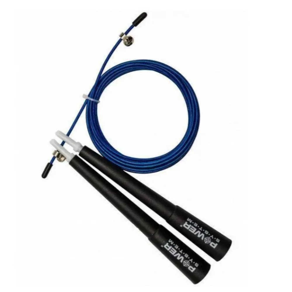 Скакалка швидкісна Power System PS-4033 Crossfit Jump Rope Blue 2,8 м (PS-4033_Black-Blue)