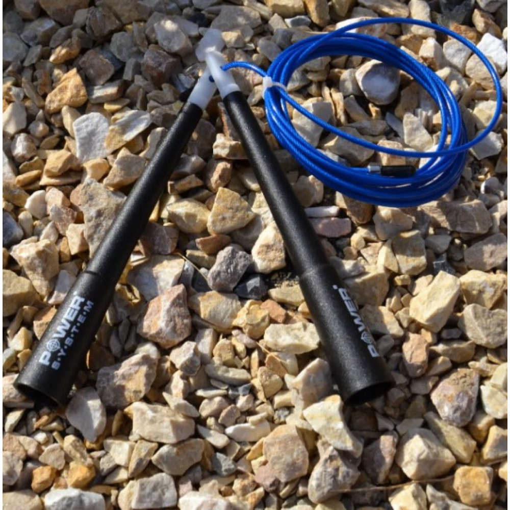 Скакалка швидкісна Power System PS-4033 Crossfit Jump Rope Blue 2,8 м (PS-4033_Black-Blue)