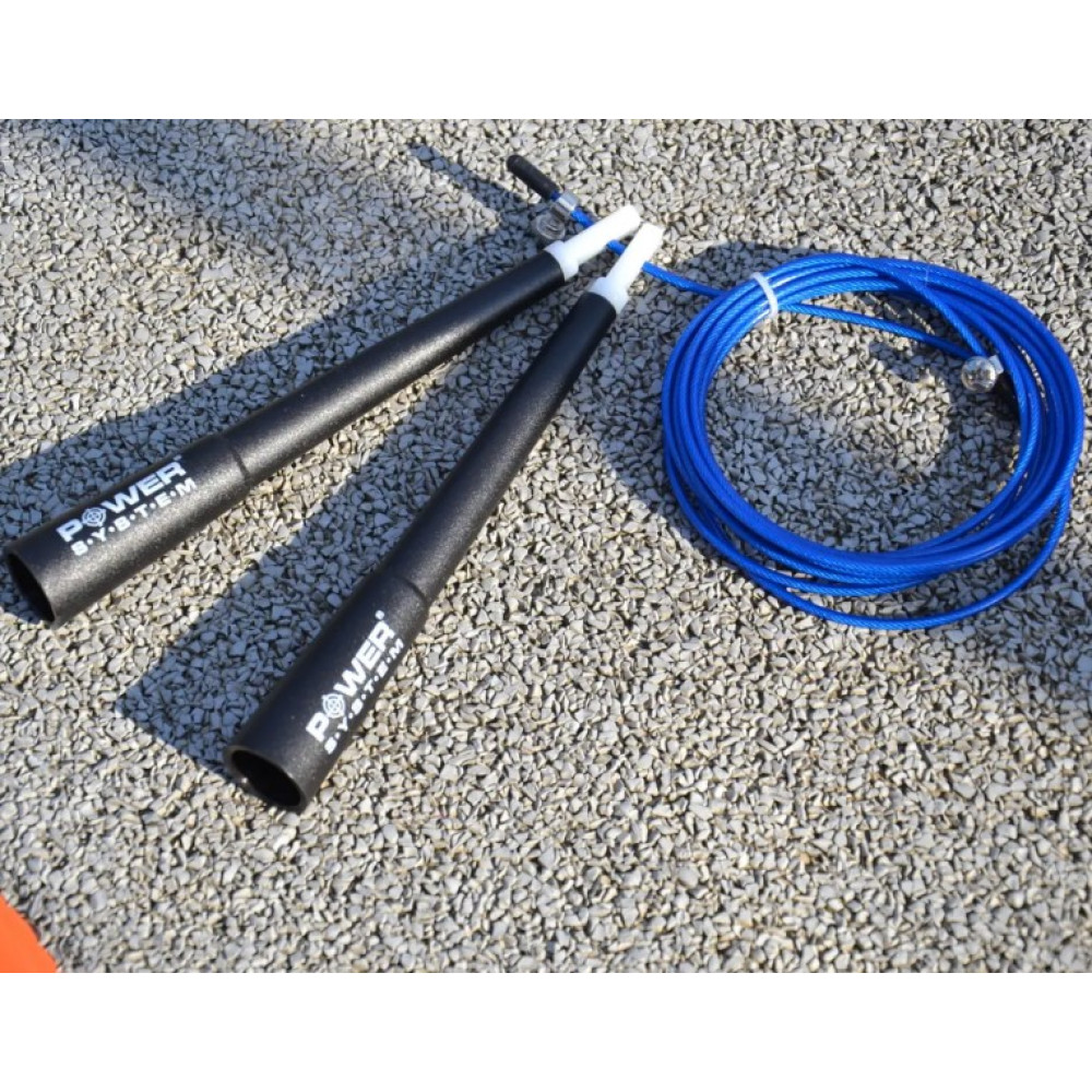 Скакалка швидкісна Power System PS-4033 Crossfit Jump Rope Blue 2,8 м (PS-4033_Black-Blue)