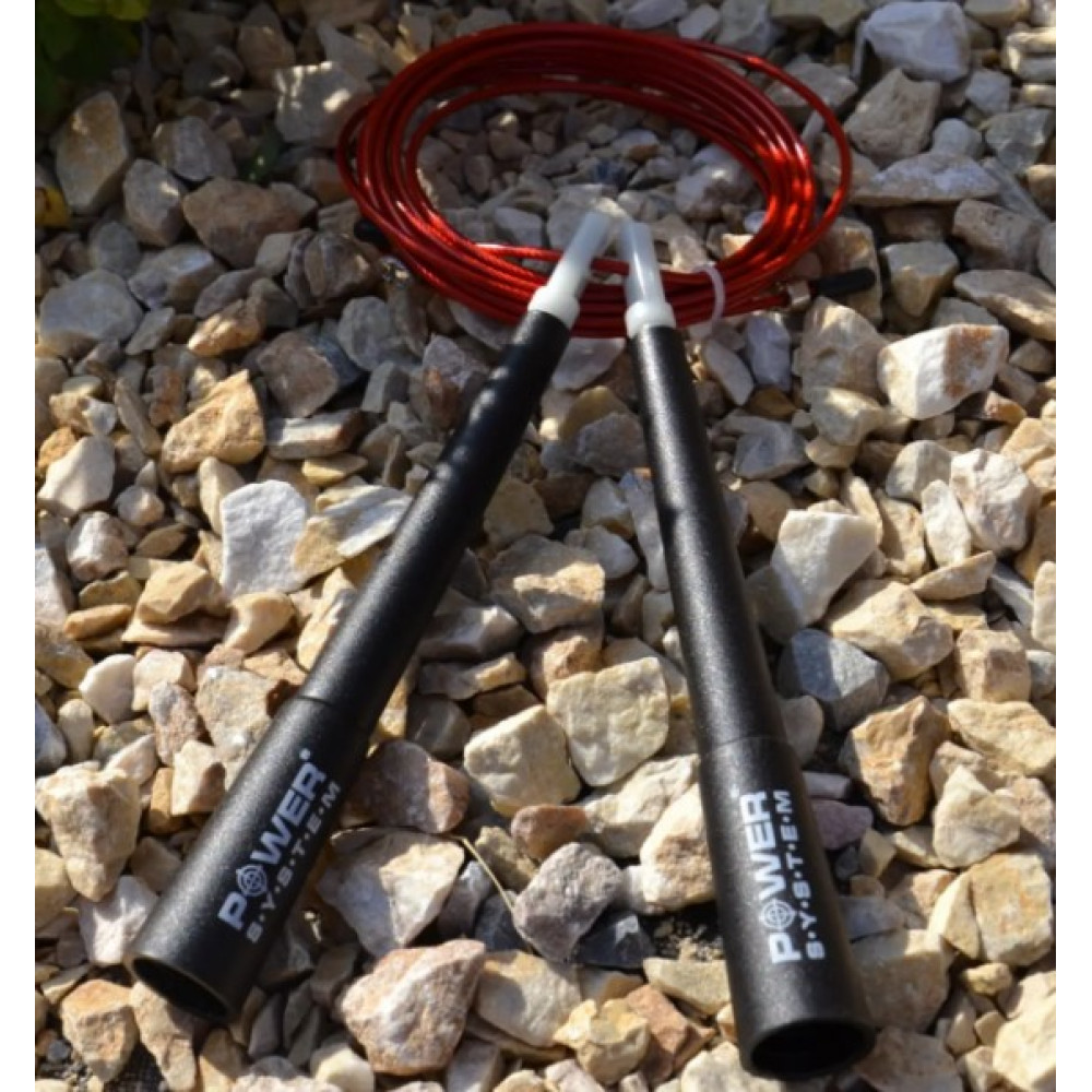 Скакалка швидкісна Power System PS-4033 Crossfit Jump Rope Red 2,8 м (PS-4033_Black-Red)