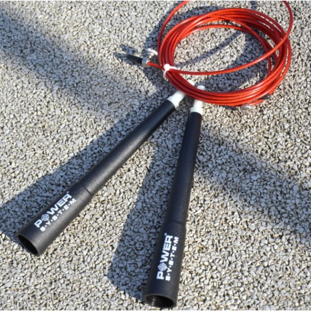 Скакалка швидкісна Power System PS-4033 Crossfit Jump Rope Red 2,8 м (PS-4033_Black-Red)
