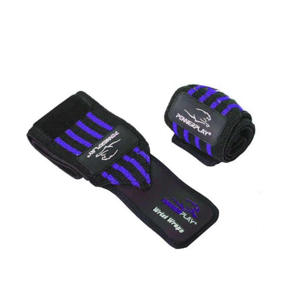 Бинти для зап'ясть (кистьові бинти) PowerPlay 3081 Gym WristT Wraps Чорно-Сині (PP_3081_Blue)