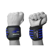 Бинти для зап'ясть (кистьові бинти) PowerPlay 3081 Gym WristT Wraps Чорно-Сині (PP_3081_Blue)