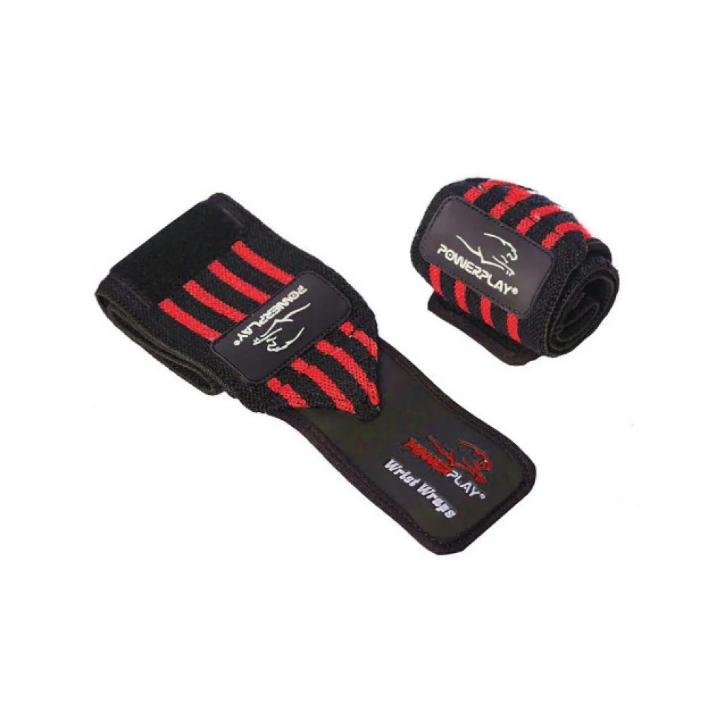 Бинти для зап'ясть (кистьові бинти) PowerPlay 3081 Gym WristT Wraps Чорно-Червоні (PP_3081_Red)