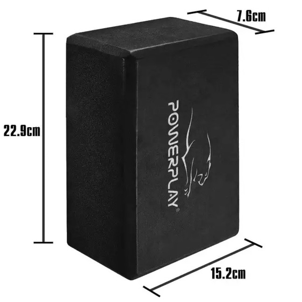 Блоки для йоги PowerPlay 4006 Yoga Brick EVA 2 шт Черные (PP_4006_Black_2in)