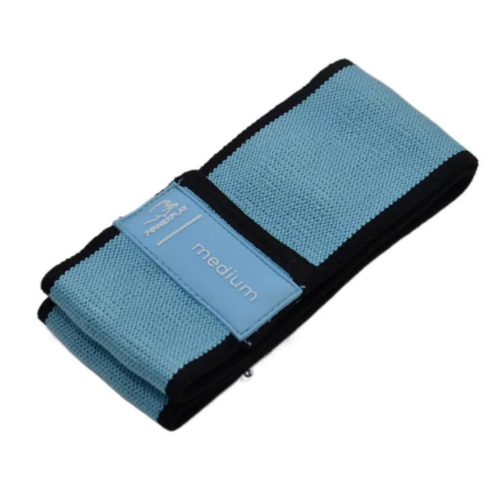 Тканева гумка для фітнесу та спорту PowerPlay 4111 Hip Band M Medium Блакитна (d_76cm) (PP_4111_Blue_M)