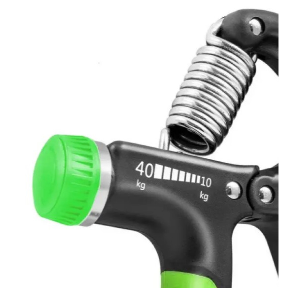 Еспандер кистьовий PowerPlay PP-4323 з регульованим навантаженням 10-40 кг Strength Grip Чорно-зелений (PP_4323_Bl/Green)