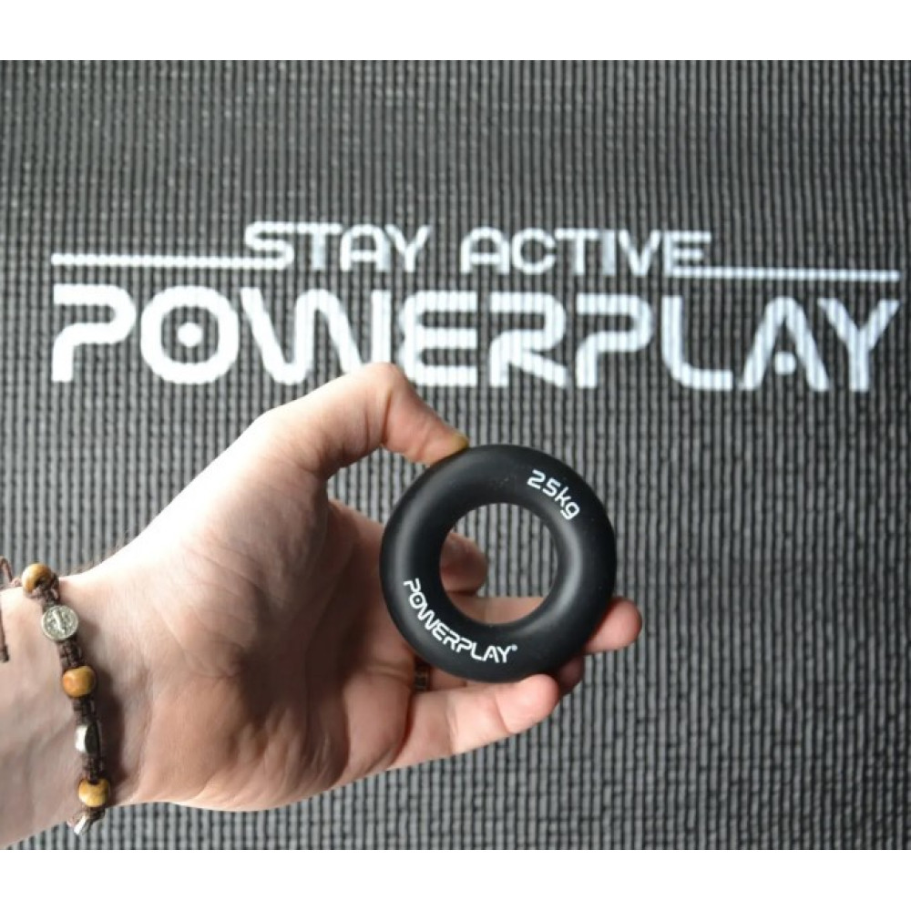 Эспандер кистевой силиконовый PowerPlay PP-4324 Hand Grip Ring Hard 25 кг Черный (PP_4324_25kg)