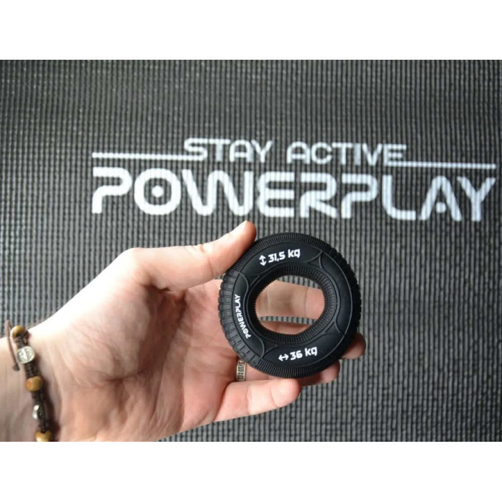 Еспандер кистьовий силіконовий PowerPlay PP-4330 Hand Grip Loops Hard 31.5-36 кг Чорний (PP_4330_Black_(31.5-36kg))