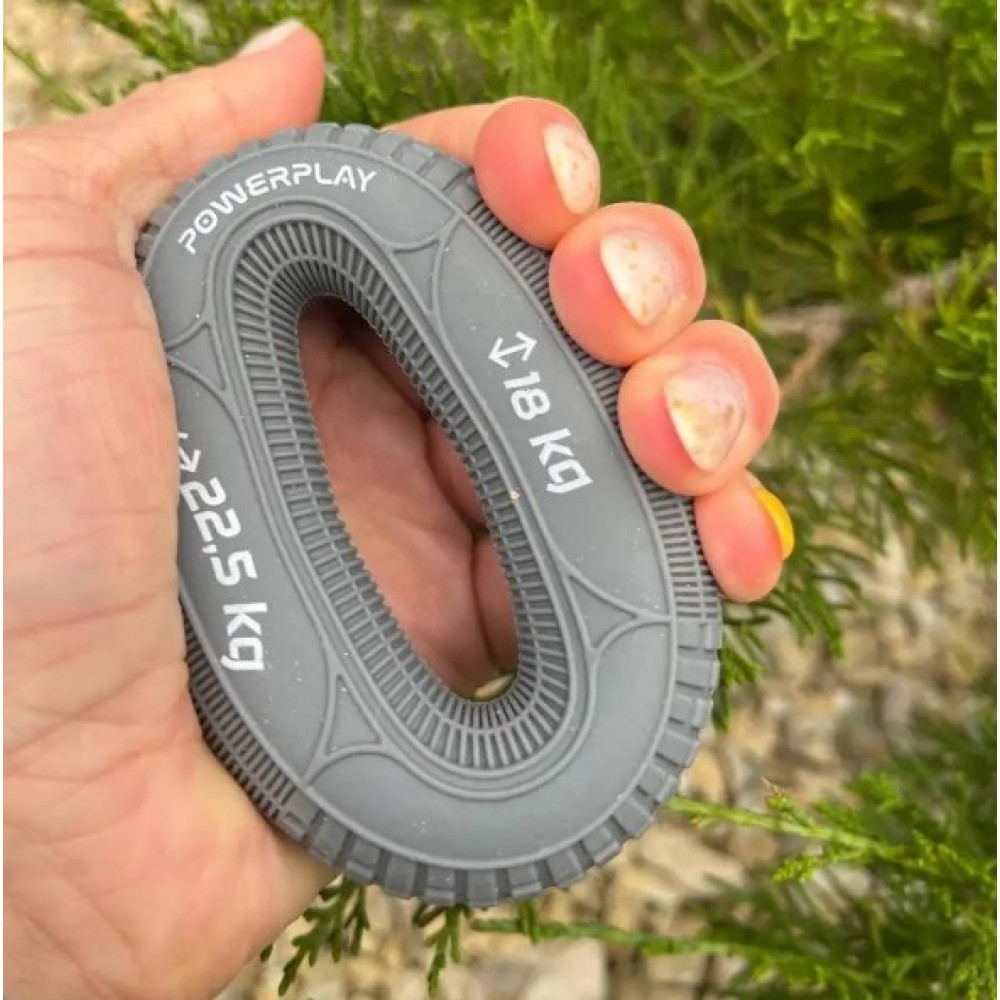 Еспандер кистьовий силіконовий PowerPlay PP-4330 Hand Grip Loops Medium 18-22,5-36 кг Сірий (PP_4330_Grey_(18-22.5kg))
