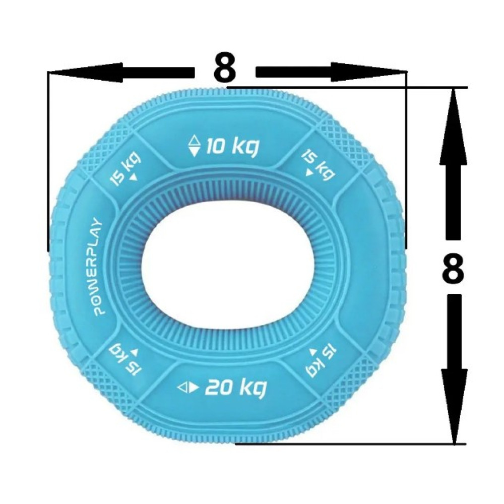 Эспандер кистевой силиконовый PowerPlay PP-4331 Hand Grip Light 10-15-20 кг Голубой (PP_4331_Blue_(10-15-20))