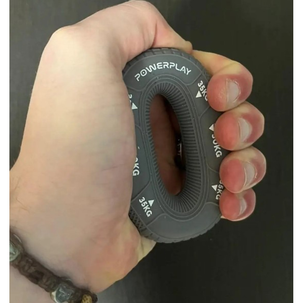 Эспандер кистевой силиконовый PowerPlay PP-4331 Hand Grip Large 30-35-40 кг Серый (PP_4331_Grey_(30-35-40))