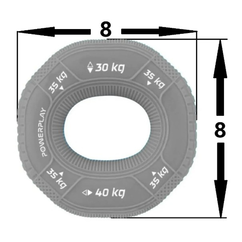 Эспандер кистевой силиконовый PowerPlay PP-4331 Hand Grip Large 30-35-40 кг Серый (PP_4331_Grey_(30-35-40))