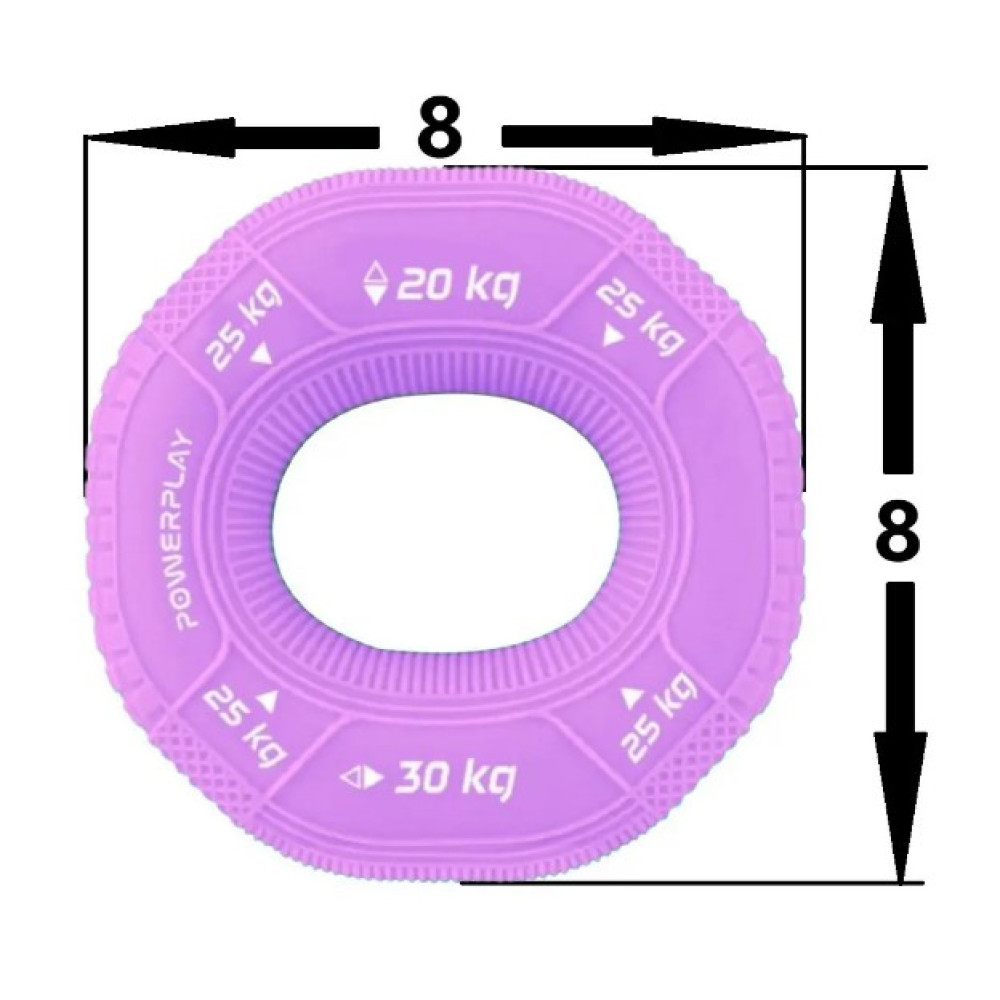 Эспандер кистевой силиконовый PowerPlay PP-4331 Hand Grip Medium 20-25-30 кг Фиолетовый (PP_4331_Purple_(20-25-30))