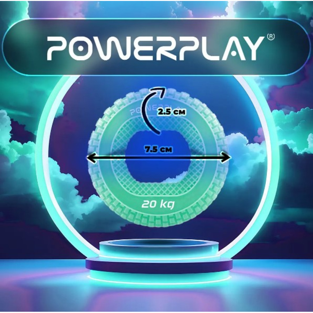 Эспандер кистевой силиконовый PowerPlay PP-4333 Hand Grip Medium 20 кг Зеленый (PP_4333_Green_20kg)