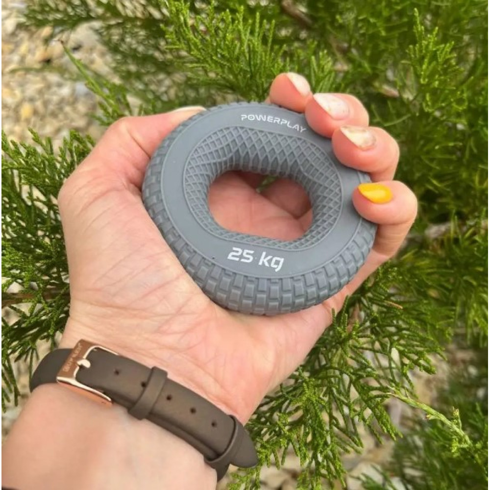 Еспандер кистьовий силіконовий PowerPlay PP-4333 Hand Grip Large 25 кг Сірий (PP_4333_Grey_25kg)