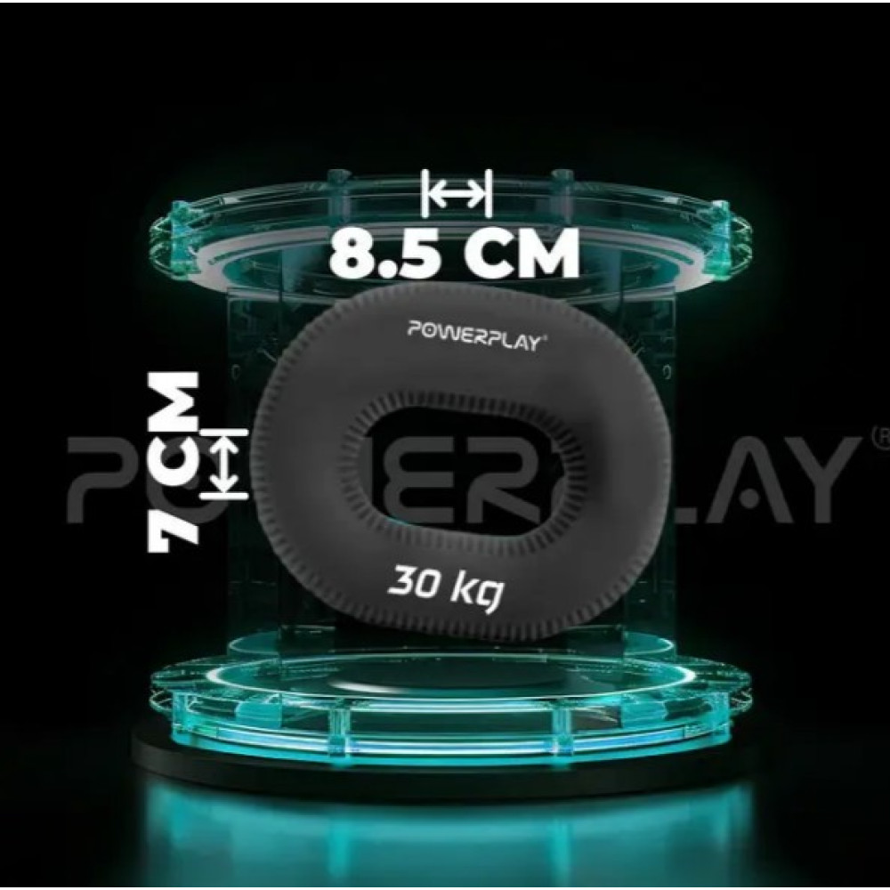 Эспандер кистевой силиконовый PowerPlay PP-4336 Hand Grip Hard 30 кг Черный (PP_4336_Black_30kg)