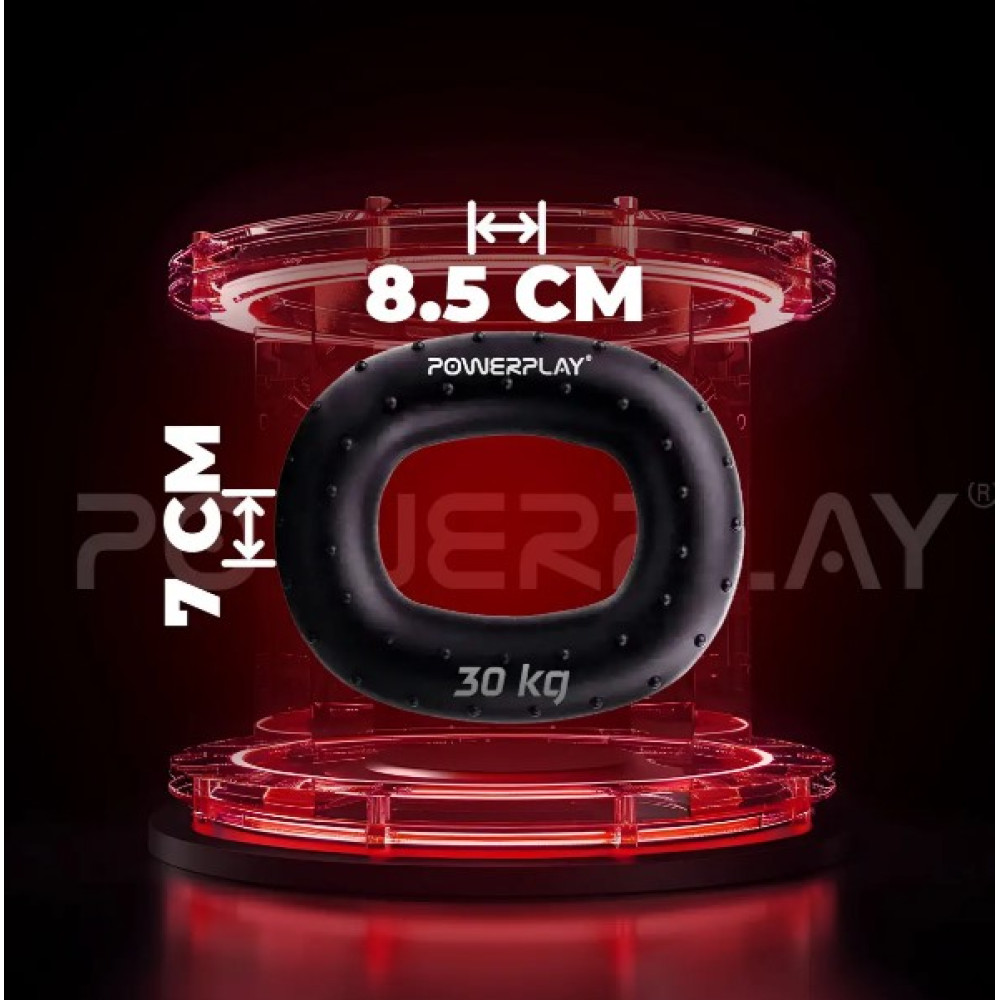 Еспандер кистьовий силіконовий PowerPlay PP-4337 Hand Grip Hard 30 кг Чорний (PP_4337_Black_30kg)