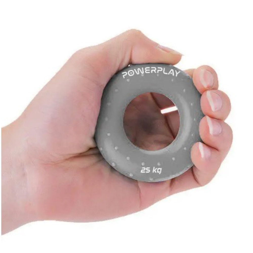 Эспандер кистевой силиконовый PowerPlay PP-4338 Hand Grip Large 25 кг Серый (PP_4338_Grey_25kg)