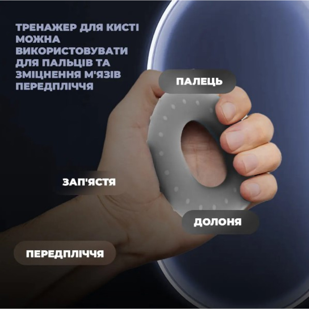 Эспандер кистевой силиконовый PowerPlay PP-4338 Hand Grip Large 25 кг Серый (PP_4338_Grey_25kg)