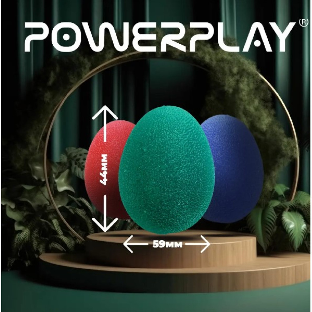 Набор силиконовых эспандеров-яйцо (тренажер для кисти) PowerPlay PP-4340 Power Grip Set (набор 3 шт) (PP_4340)