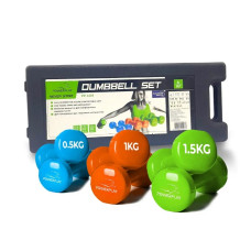 Набор гантелей в кейсе 6 кг PowerPlay 4103 Fitness Dumbells 2 шт*0,5 кг, 2 шт*1 кг, 2 шт*1,5 кг (PP_4103_6kg)