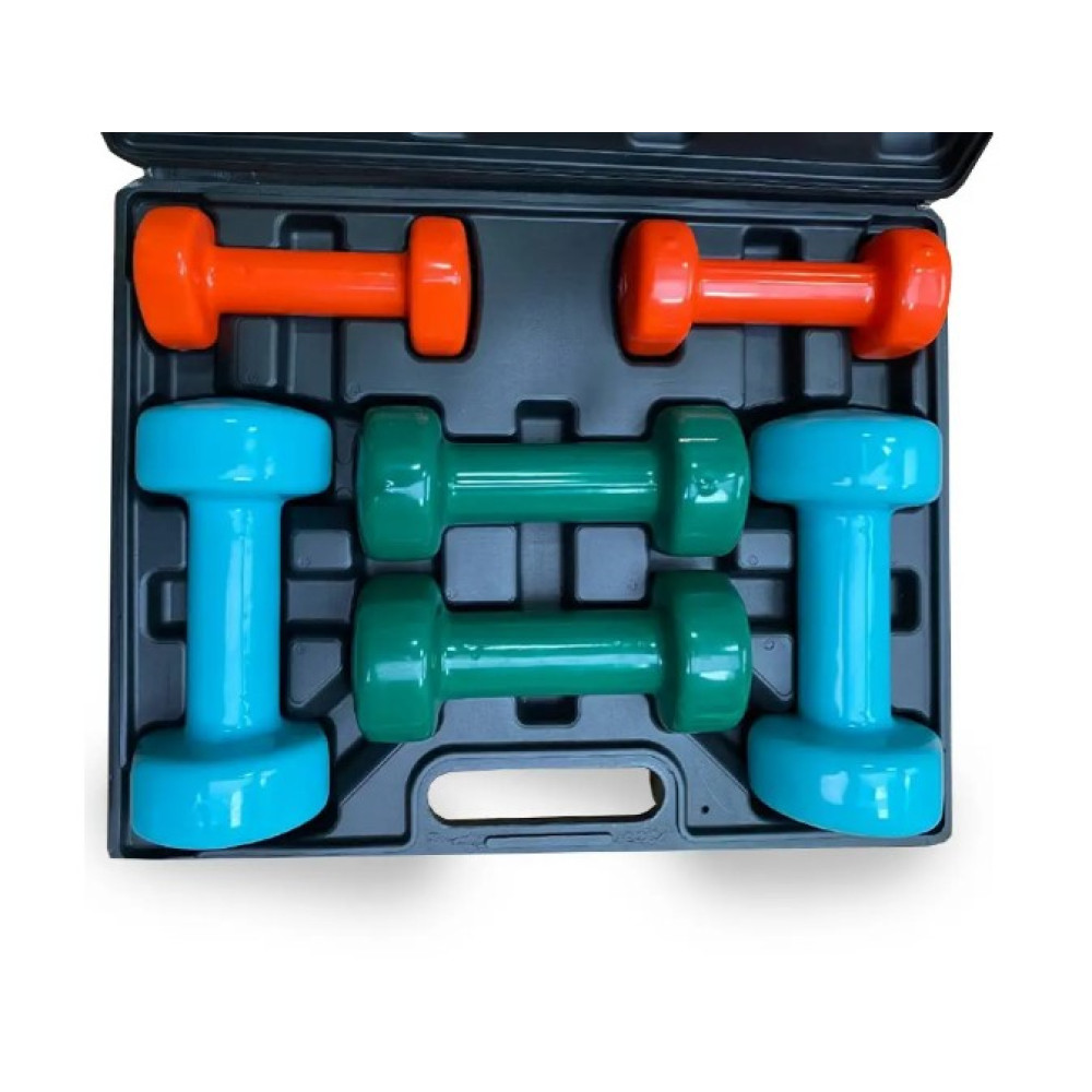 Набір гантелей в кейсі 12 кг. PowerPlay 4118 Fitness Dumbells (2 шт*1 кг, 2 шт*2 кг, 2 шт*3 кг) (PP_4118_12kg)