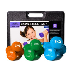 Набор гантелей в кейсе 12 кг. PowerPlay 4118 Fitness Dumbells (2 шт*1 кг, 2 шт*2 кг, 2 шт*3 кг) (PP_4118_12kg)