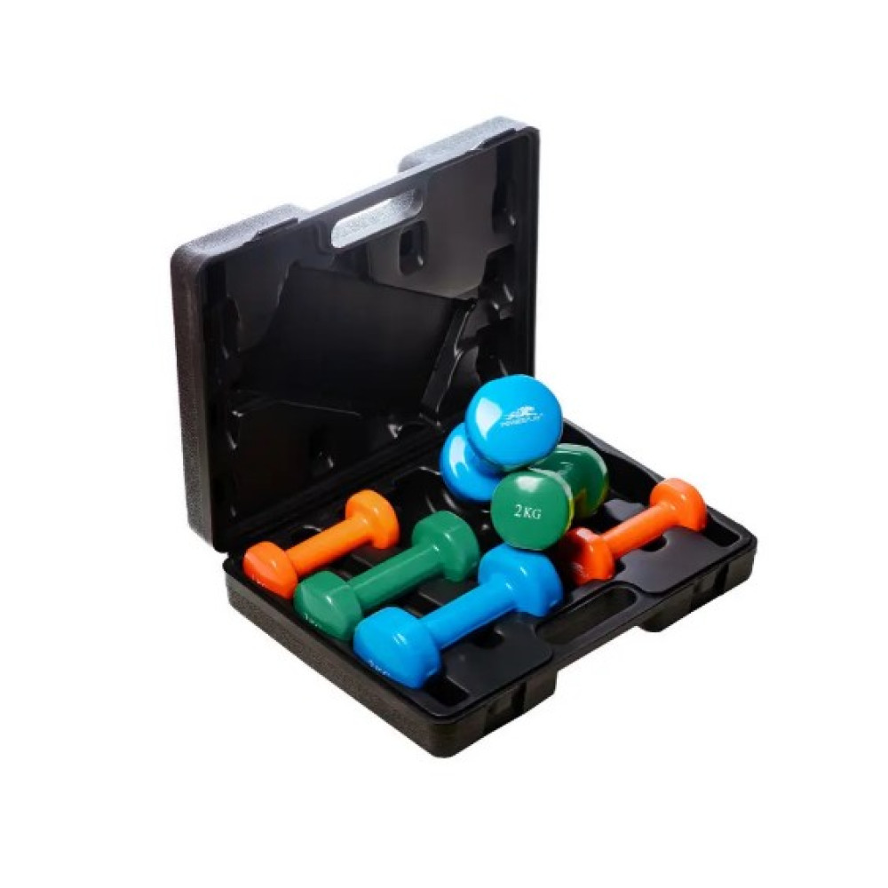 Набір гантелей в кейсі 12 кг. PowerPlay 4118 Fitness Dumbells (2 шт*1 кг, 2 шт*2 кг, 2 шт*3 кг) (PP_4118_12kg)