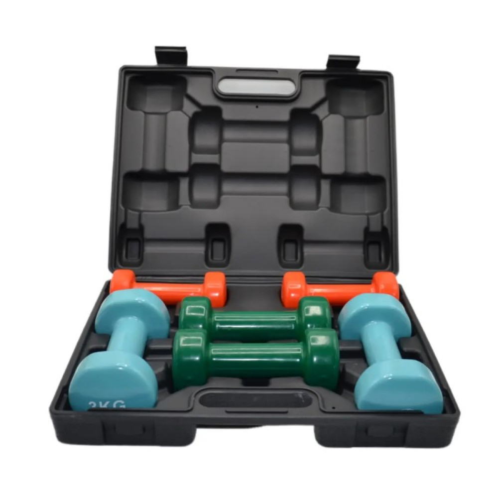 Набір гантелей в кейсі 12 кг. PowerPlay 4118 Fitness Dumbells (2 шт*1 кг, 2 шт*2 кг, 2 шт*3 кг) (PP_4118_12kg)